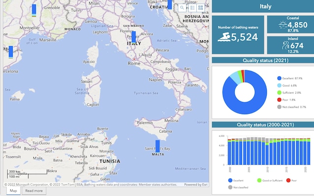 Mappa interattiva della qualità delle acque di balneazione - EEA