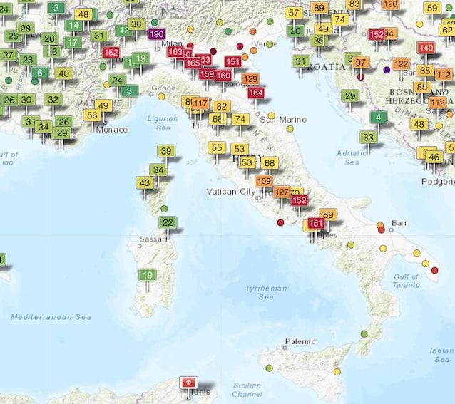 Indice della qualità dell'aria del 20.02.2024