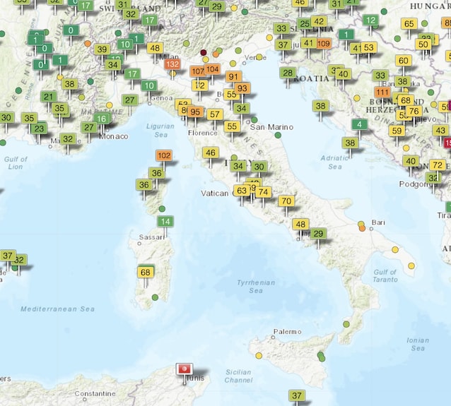 Indice della qualità dell'aria: venerdì 23 febbraio 2024