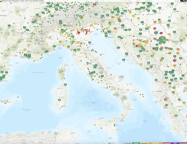 Indice qualità dell'aria WAQI: 15 mar 2024
